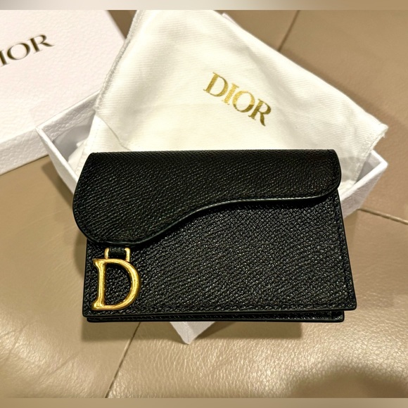 Dior Handbags - Pristine▪️Dior Small Saddle Flap holder wallet black